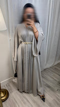 Abaya évasée perle